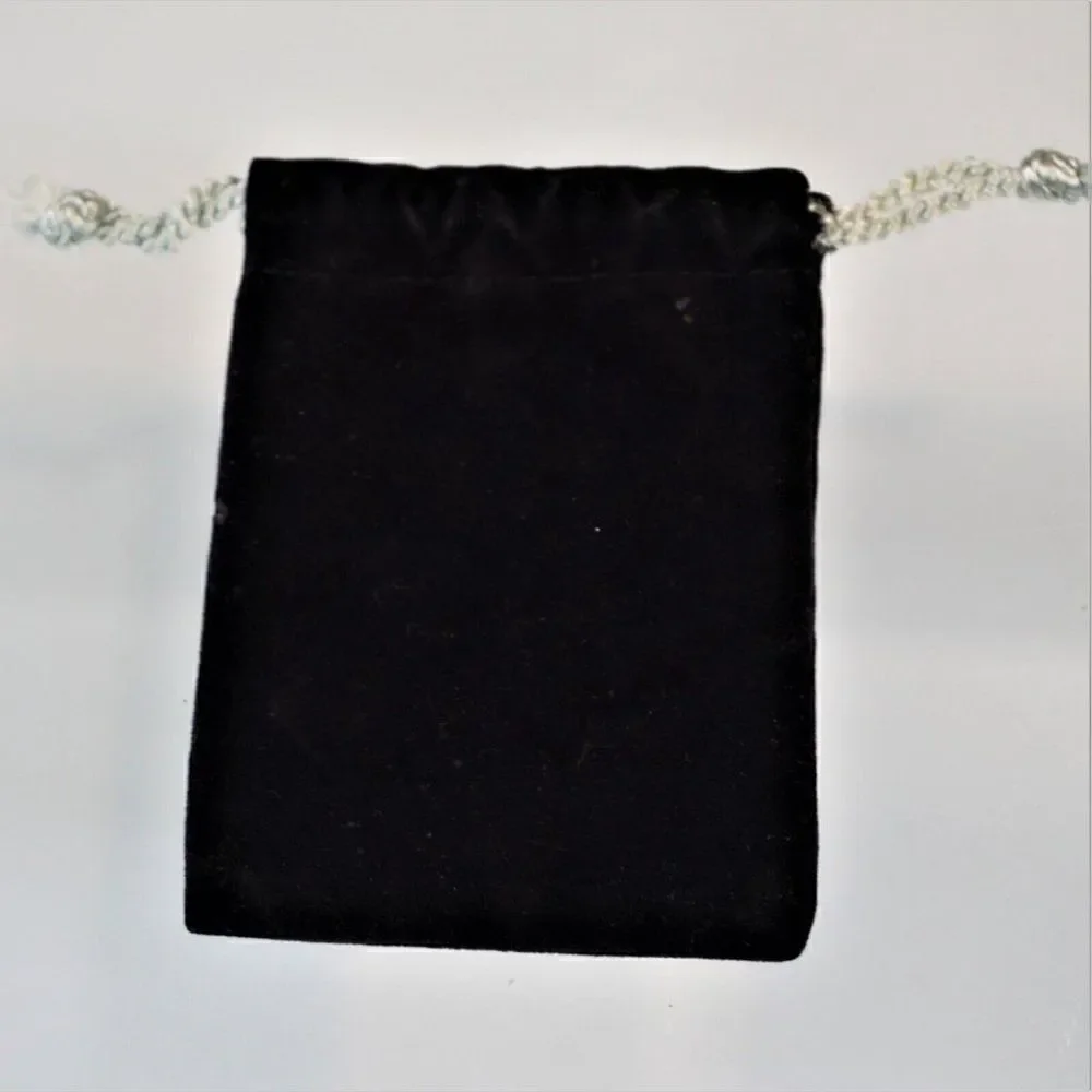 Judith Jack Vintage Dust Bag Jewelry Storage Black Velour Drawstring